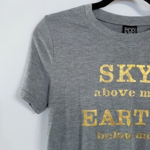 Modern Lux "Sky Earth Fire" Gray Tee Shirt XXL - Picture 3 of 3